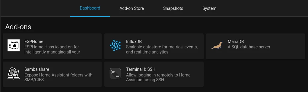 Home Assistant addons